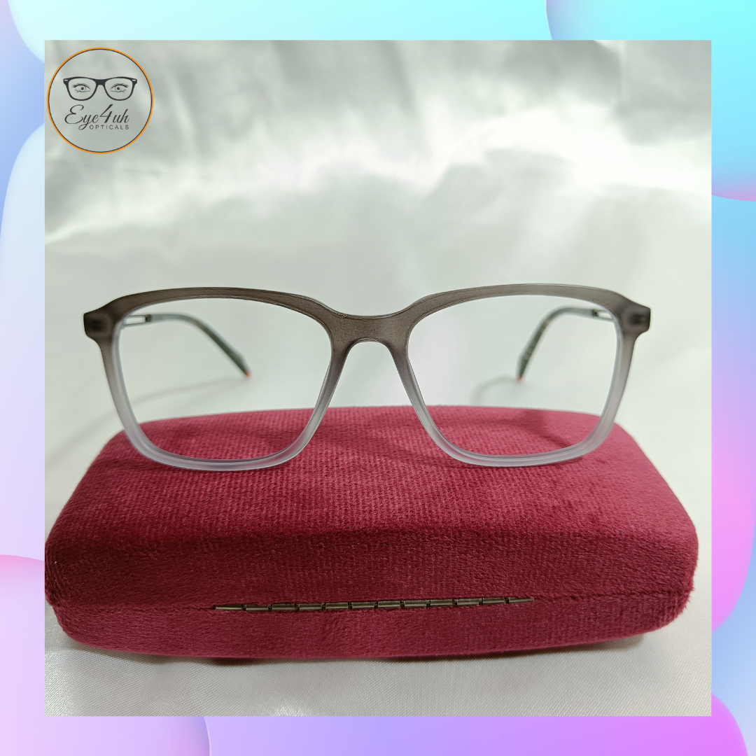 Eye4uh Matte Grey & white Eyewear