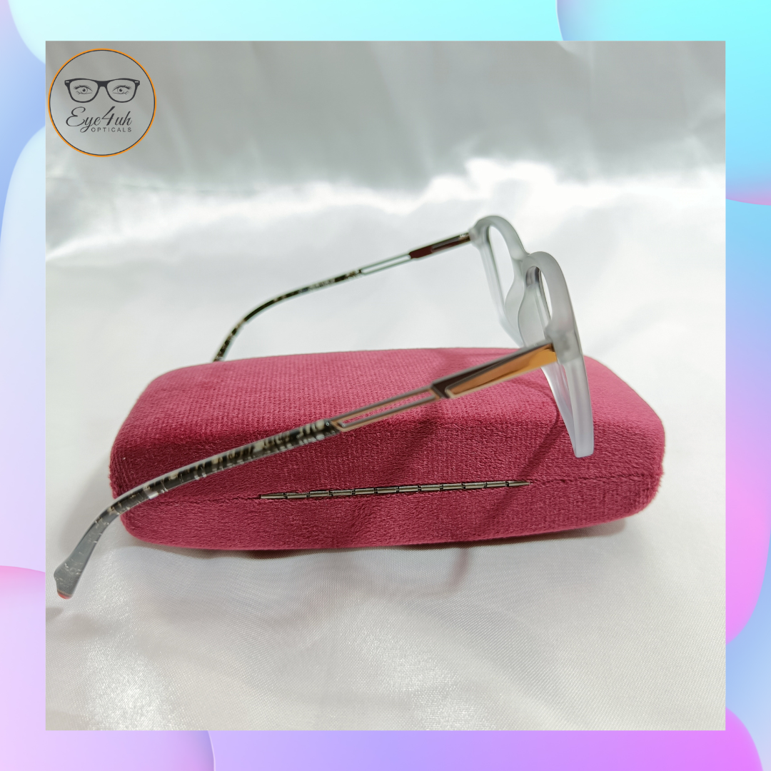 Eye4uh Matte Grey & white Eyewear