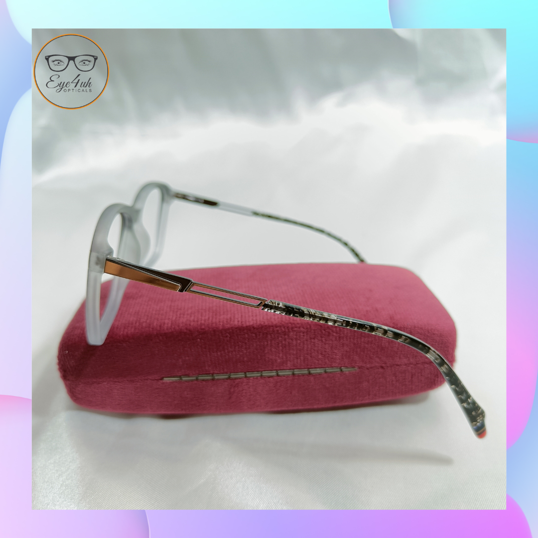 Eye4uh Matte Grey & white Eyewear