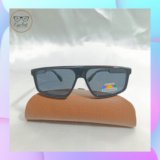 Eye4uh Black Flat Polarized Sunglass